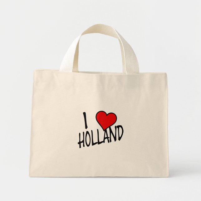 Mini Tote Bag I Heart Holland bk tcnt (Devant)
