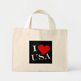 Mini Tote Bag I Heart USA en poids tcnt