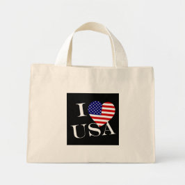 Mini Tote Bag I Heartflag USA en poids tcnt