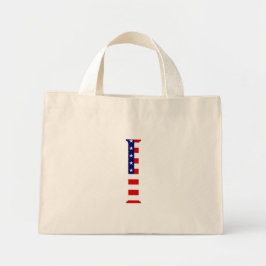 Mini Tote Bag I Monogramme superposé sur le drapeau américain tc