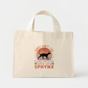 Mini Tote Bag J'ai des plans avec mon chat Sphynx