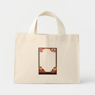 Mini Tote Bag Japanese Hanafuda Tote – Minimal Retro Floral Desi