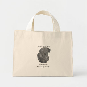 Mini Tote Bag jaune labrador retreiver chien portrait slogan amu