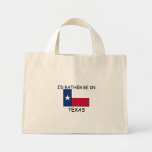 Mini Tote Bag Je préférerais être au Texas