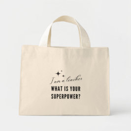 Mini Tote Bag Je Suis Une Toile D'Enseignant Fourre-tout