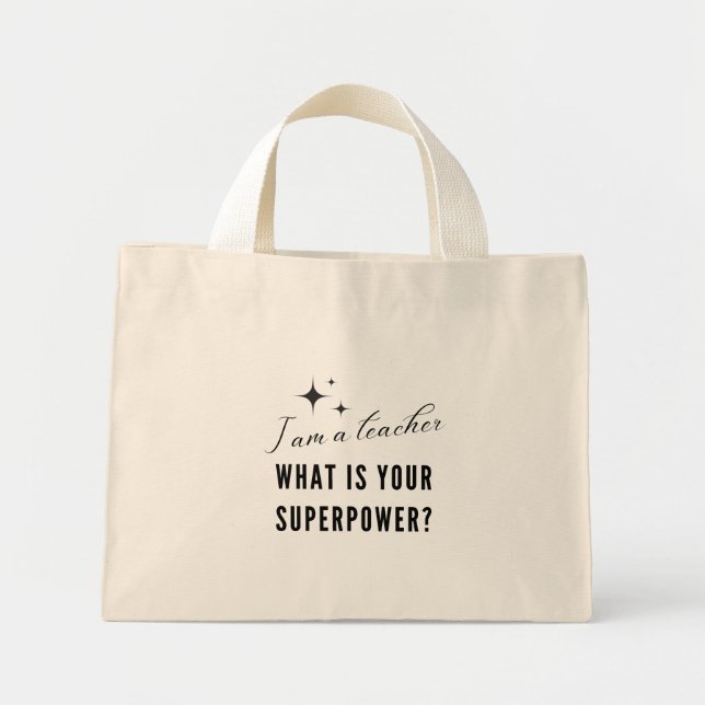 Mini Tote Bag Je Suis Une Toile D'Enseignant Fourre-tout (Devant)
