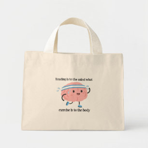 Mini Tote Bag Joli Cerveau Rose Exercice de Lecture Amoureux du