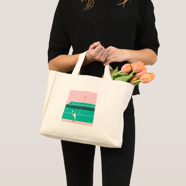 Mini Tote Bag Joueur de Match Art Moderne Pink Green (Devant (produit))