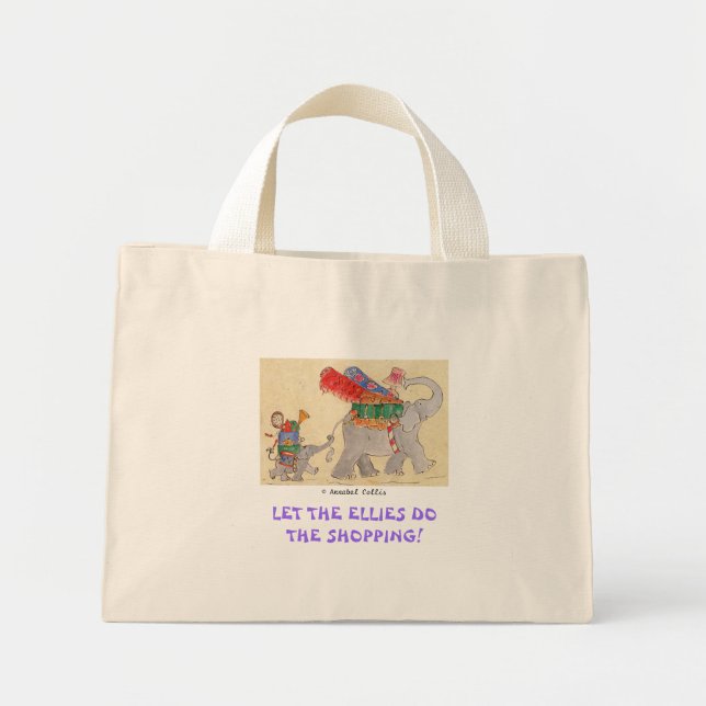 Mini Tote Bag Laissez les Ellies faire le shopping (Devant)