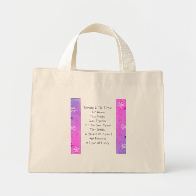 Mini Tote Bag L'Amitié Est Le Fil (Devant)