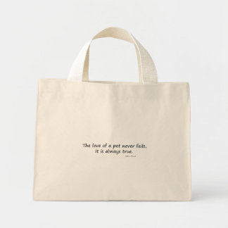 Mini Tote Bag L'amour d'un animal de compagnie (mots seulement)
