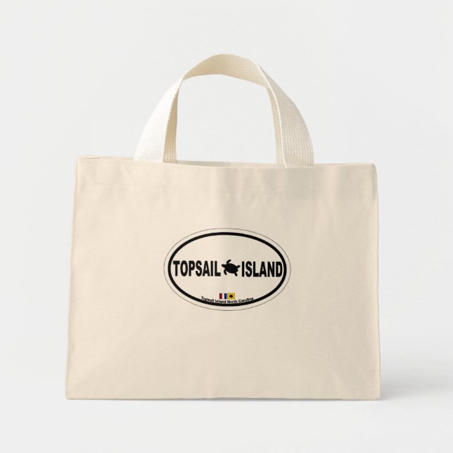 Mini Tote Bag L'île de Topsail. (Devant)