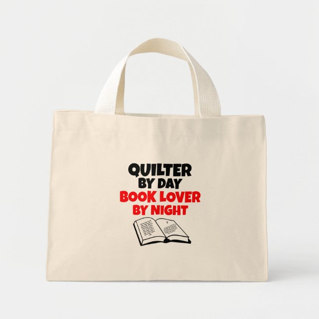 Mini Tote Bag Livre Lover Quilter (Devant)