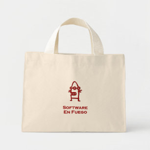Mini Tote Bag Logiciel de robot à trois yeux En Fuego