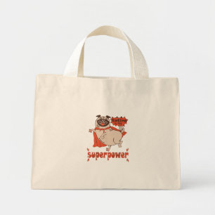 Mini Tote Bag Manger est mon super-puissance rouge carlin style
