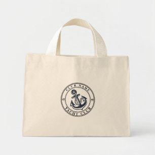 Mini Tote Bag Marine bleue Ancre nautique club nautique