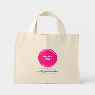 Mini Tote Bag Marque d'affaires en forme ronde rose sur mini-Sac