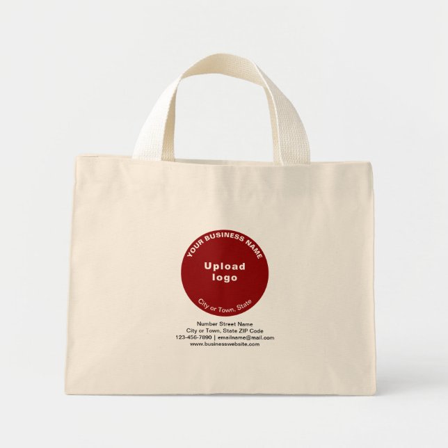 Mini Tote Bag Marque d'affaires en forme ronde rouge sur mini-Sa (Devant)