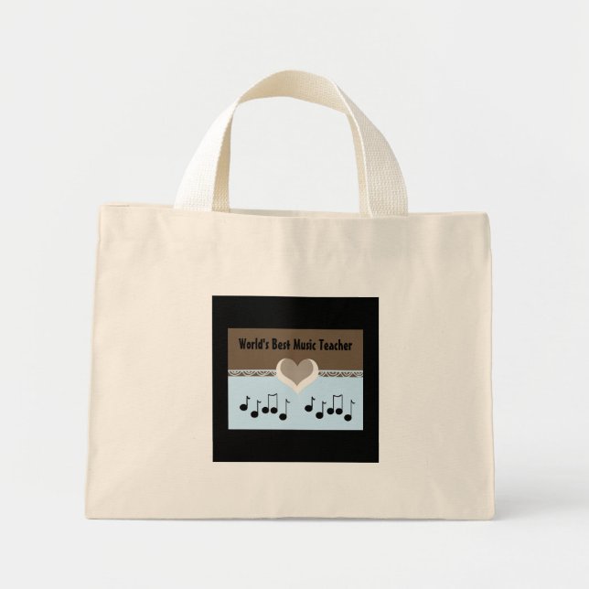 Mini Tote Bag Meilleur professeur de musique du monde (Devant)