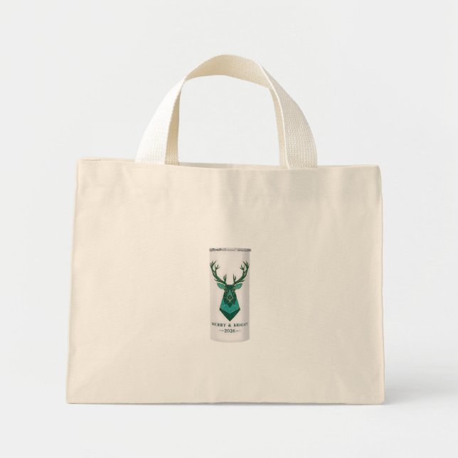 Mini Tote Bag Merry Bright Holiday Tumbler – 2026 Edition (Devant)