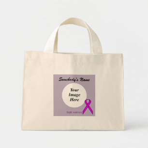 Mini Tote Bag Modèle de ruban standard violet par Kenneth Yoncic