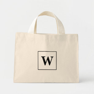 Mini Tote Bag Monogramme personnalisé Élégant initial