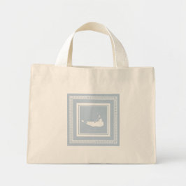 Mini Tote Bag Nantucket Clé grecque Fourre-tout bleu et blanc