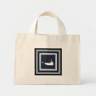 Mini Tote Bag Nantucket Clé grecque Fourre-tout en noir blanc/gr