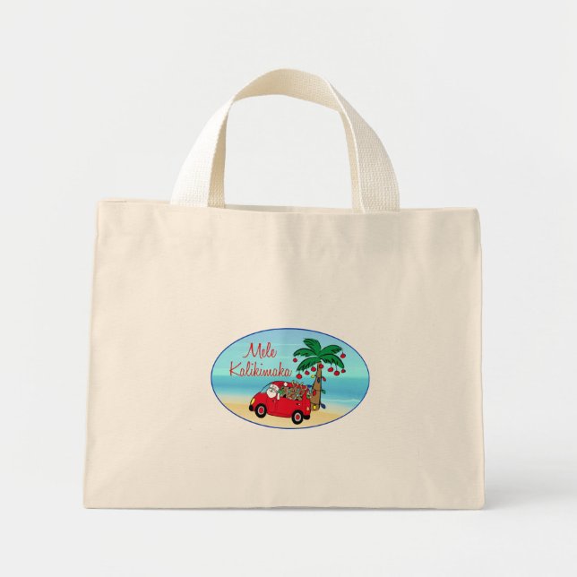 Mini Tote Bag Noël hawaïen (Devant)