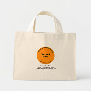 Mini Tote Bag Orange Color Round Shape Marque d'affaires