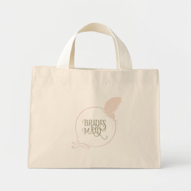 Mini Tote Bag Papillon Bleu Art Nouveau Bridesmaid (Devant)