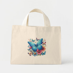 Mini Tote Bag Papillon bleu élégant