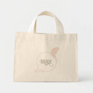 Mini Tote Bag Papillon rose pâle Art Nouveau