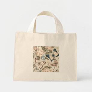 Mini Tote Bag Papillons et fleurs pastel