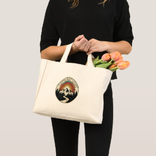 Mini Tote Bag Partons à l'Aventure Perdue Montagne Rétro Extérie