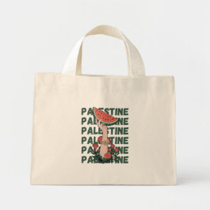 Mini Tote Bag pastèque, fleurs et palestine libre Répéter