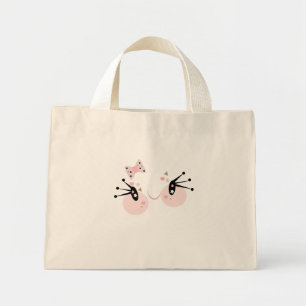 Mini Tote Bag Personnage de fille souriante au visage rose migno