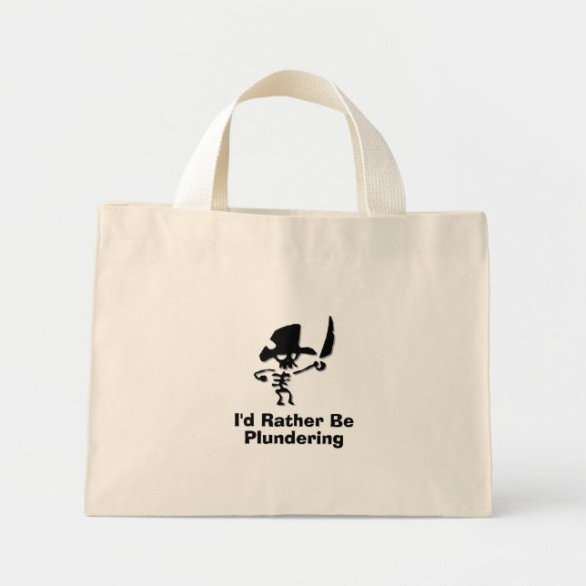 Mini Tote Bag Pirate Id plutôt que de piller (Devant)