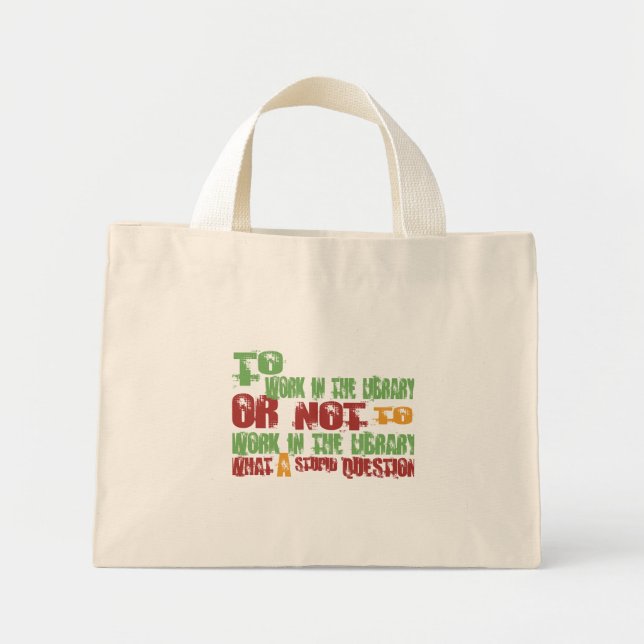 Mini Tote Bag Pour travailler dans la bibliothèque (Devant)