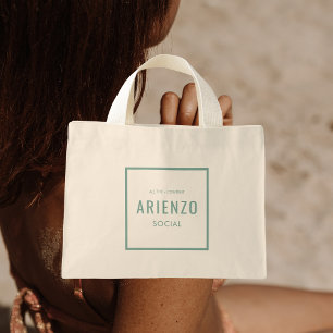 Mini Tote Bag Promoteur Retro Turquoise Influenceur des médias s