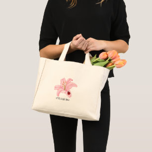 Mini Tote Bag Red Ladybug rose Lily Flower nom personnalisé fill
