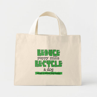 Mini Tote Bag Réduire les Usines de chiots, recycler un chien