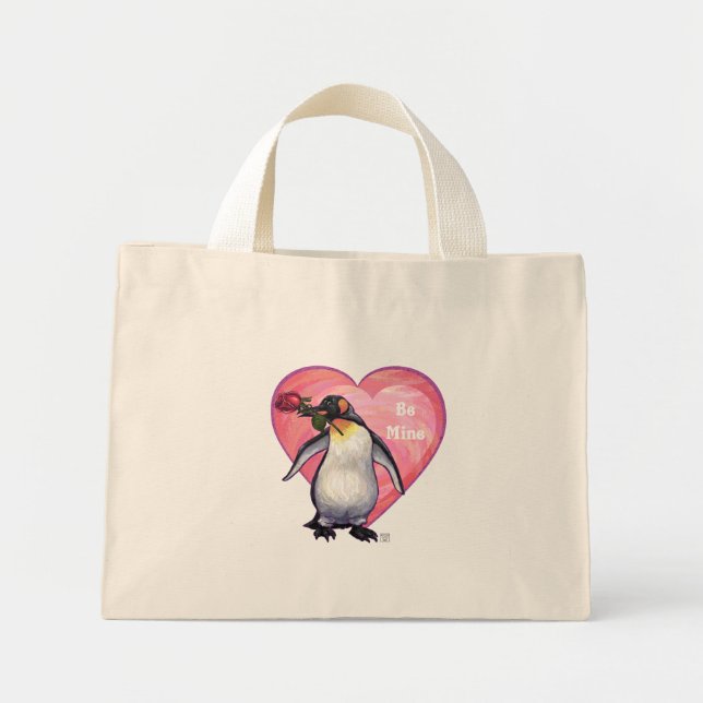 Mini Tote Bag Saint-Valentin Penguin (Devant)