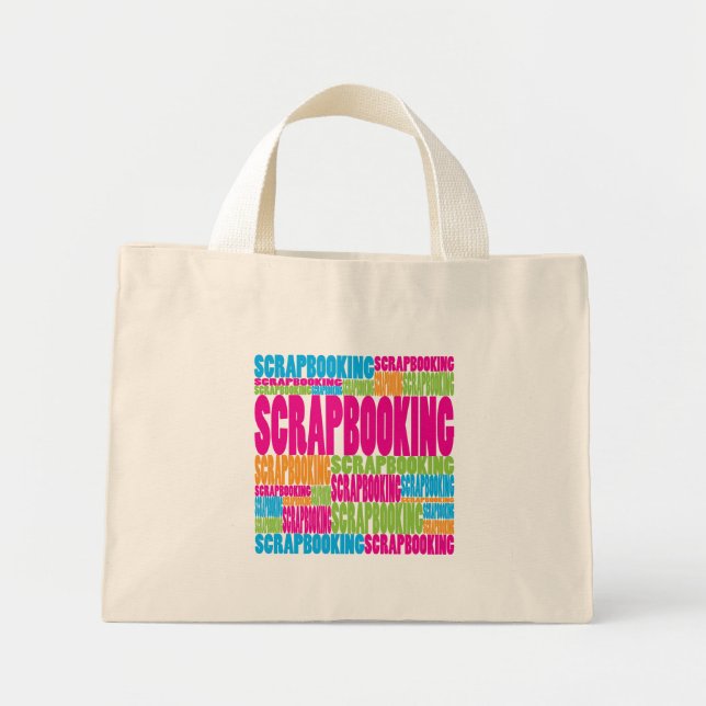 Mini Tote Bag Scrapbooking coloré (Devant)