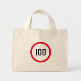 Mini Tote Bag Signal rouge de la limite de vitesse maximale de 1
