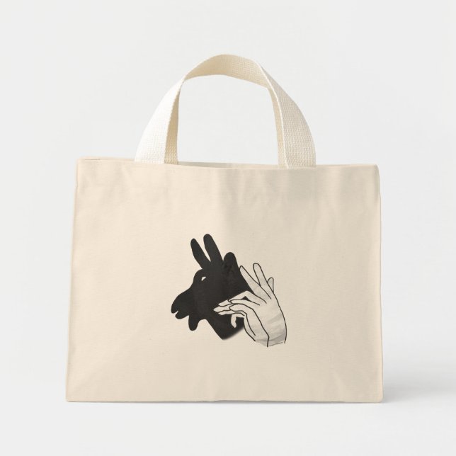Mini Tote Bag Silhouette de main de bouc (Devant)