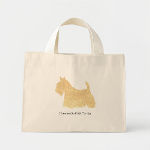 Mini Tote Bag Silhouette de Scottish Terrier Wheaten