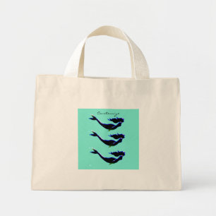 Mini Tote Bag sirène sous-marine noire Thunder-Cove