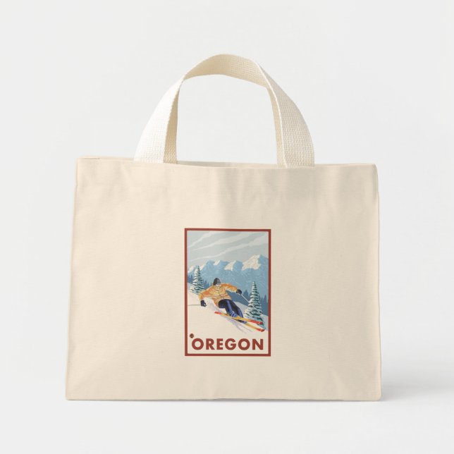 Mini Tote Bag Ski de neige - Oregon (Devant)