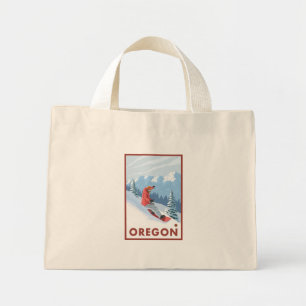 Mini Tote Bag Snowboarder Scene - Oregon